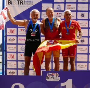 28.06.2019: EM im Biathle auf Madeira, Goldmedaille für Dieter Lochner (Foto: privat)